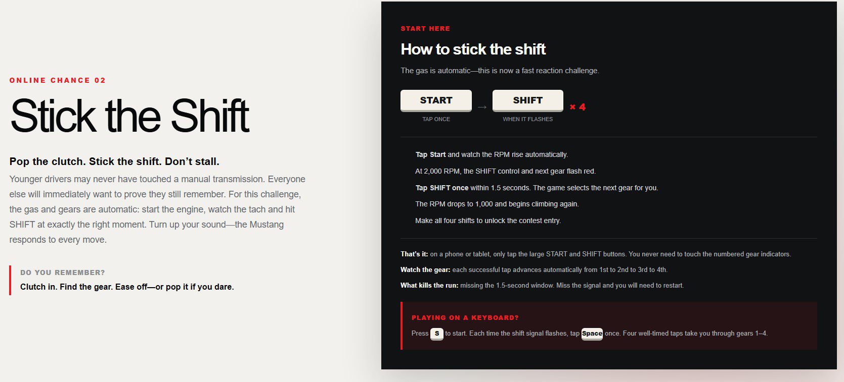 Stick the Shift contest instructions